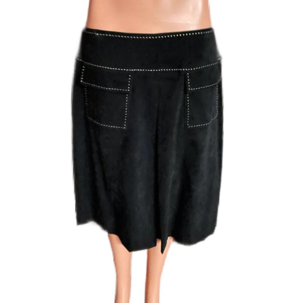 Lennie NY ~ Women’s Size 10 ~ Black W/ White Stiching ~ Velvet Skirt